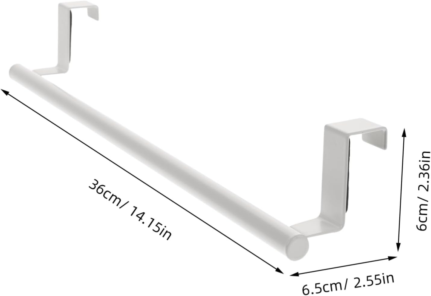Stainless steel over-the-door single-bar towel rack