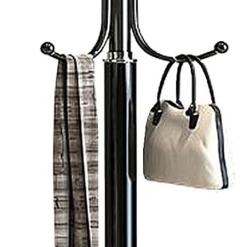 Freestanding Coat Rack Stand, Heavy Duty Metal Hall Tree with 12 Hooks, 70 Inch Tall Stable Coat Hanger with 14.6" Natural Marble Base, Entryway Organizer for Coats Bags Hats Purses (Black)