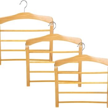 Space-saving wooden trouser hanger