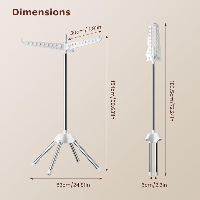 Compact Freestanding Folding Clothes Drying Rack