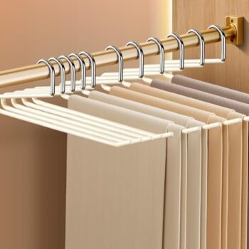 Open-ended metal non-slip trouser hangers (30-pack)