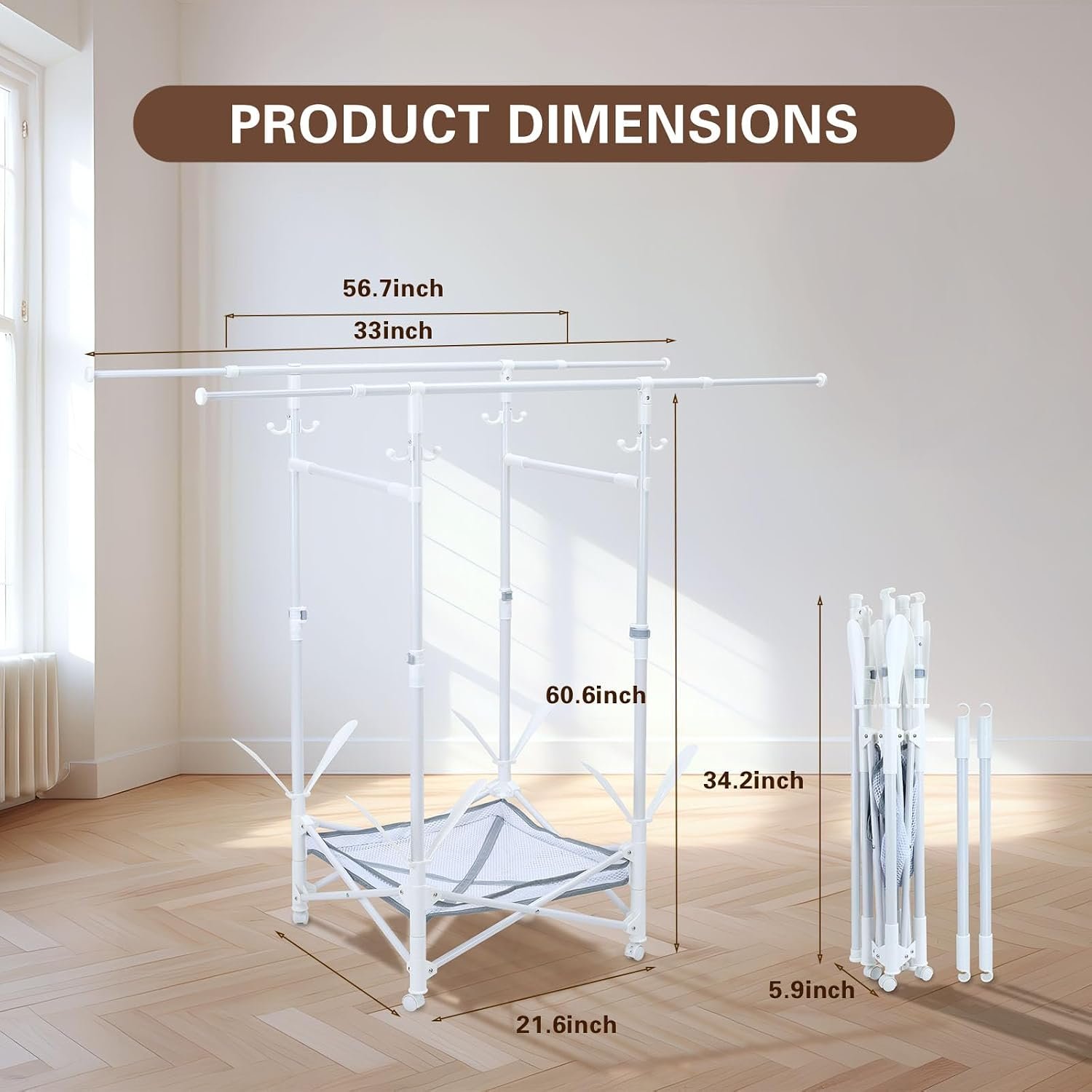 Over-Door Folding Clothes Hanger Rack