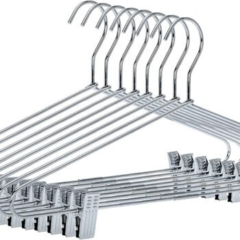 Premium metal hangers for trousers, skirts, and shirts