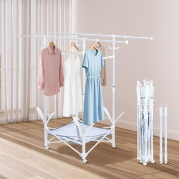 Over-Door Folding Clothes Hanger Rack