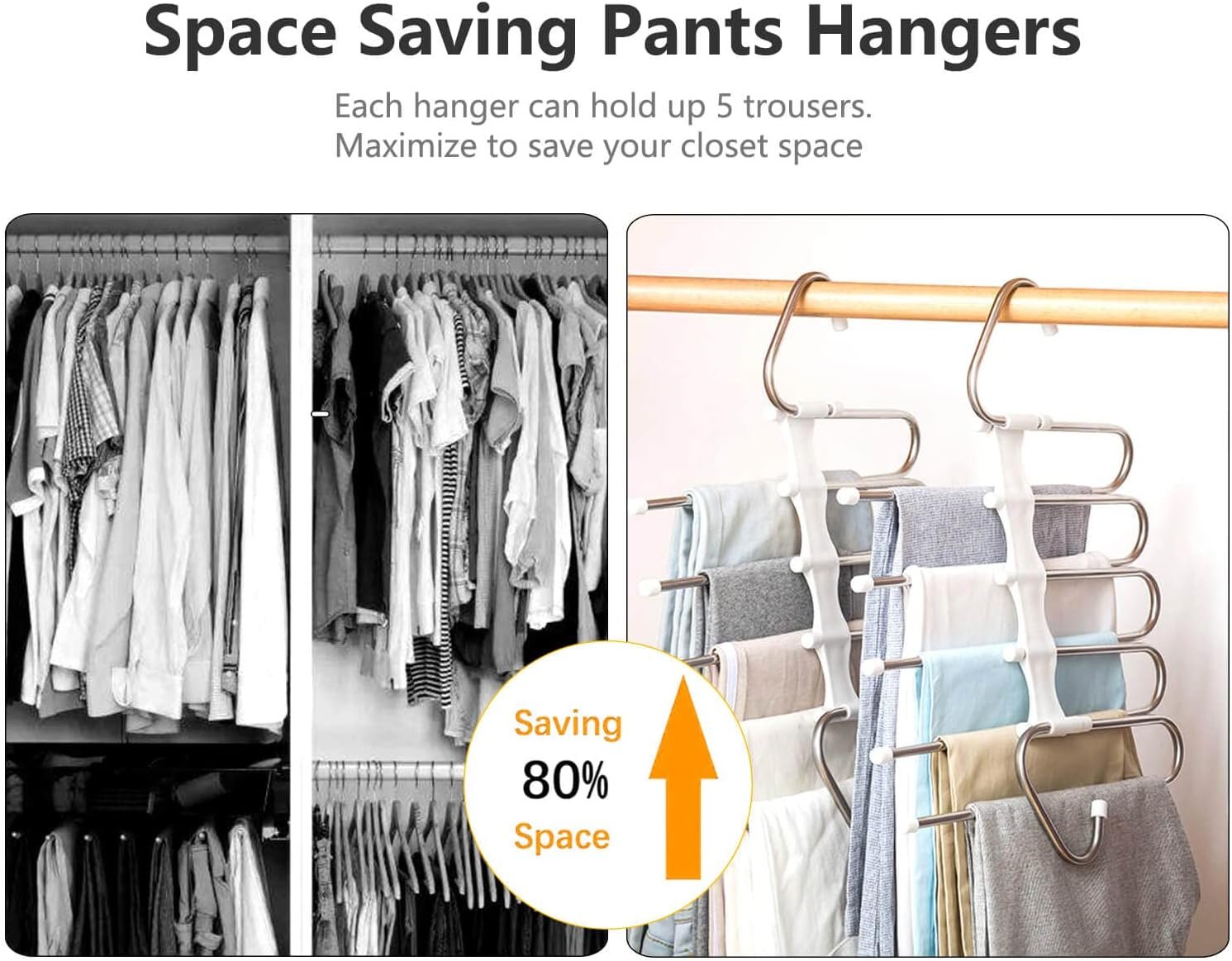 Space-saving metal closet organizer