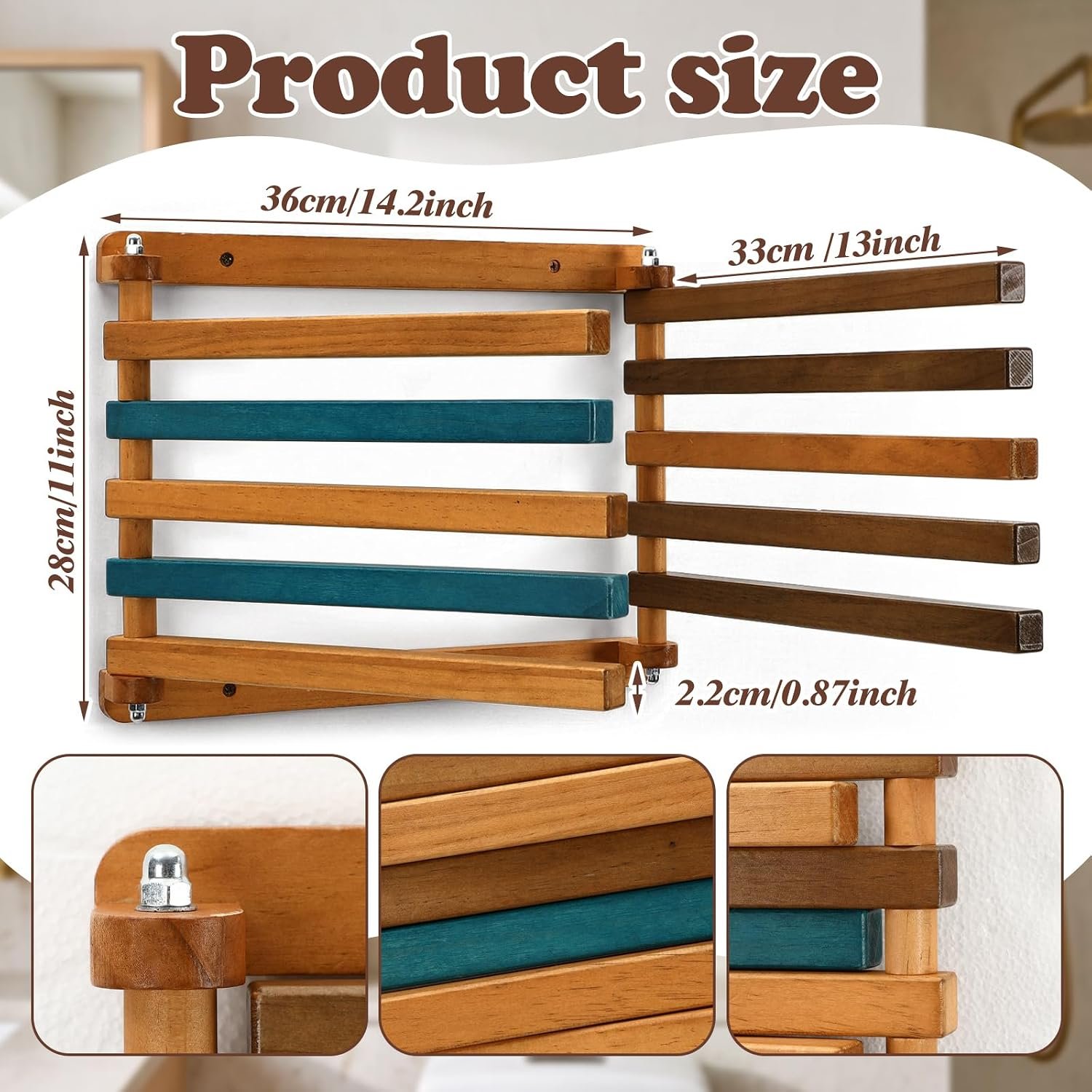 Foldable Wall Mounted Drying Rack with Tri-Fold Design