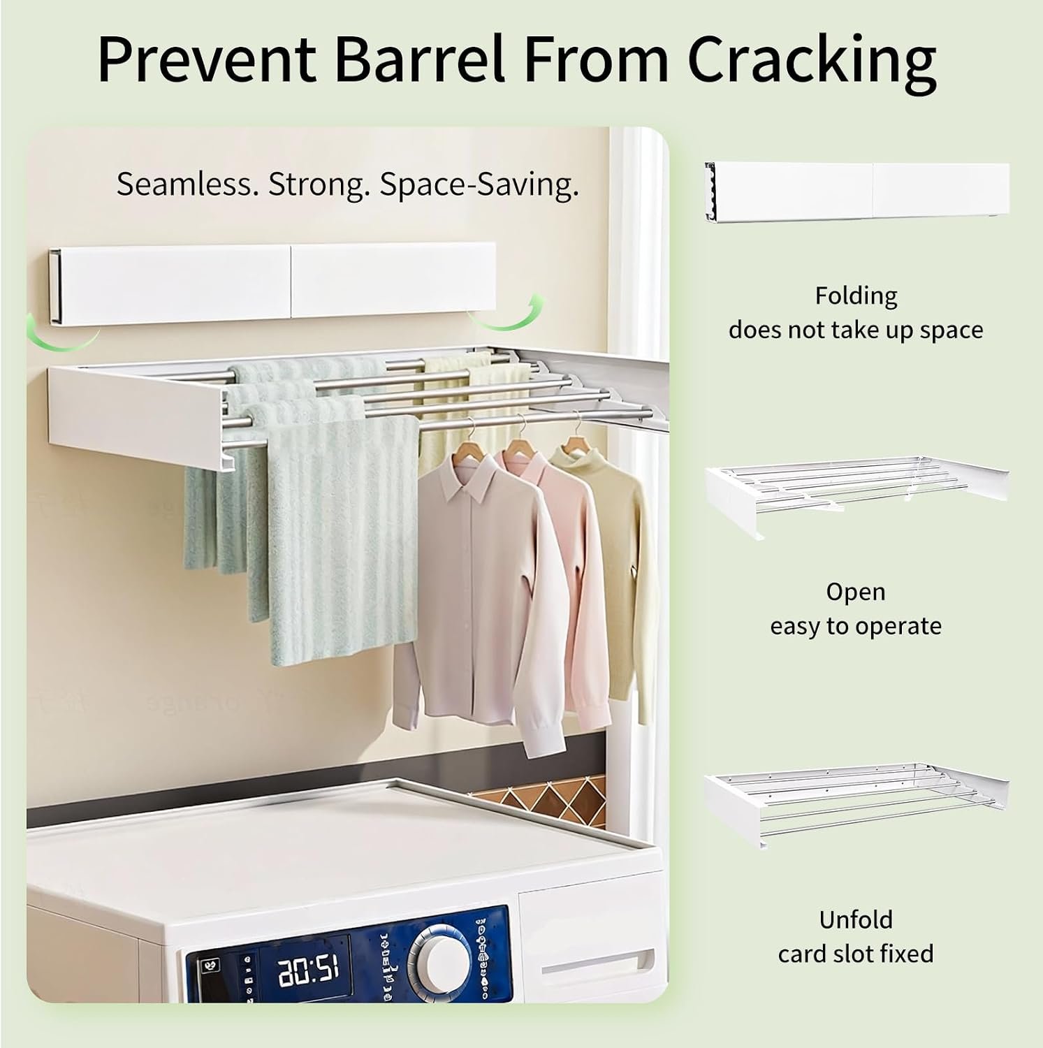 Compact Foldable Wall Clothes Drying Rack