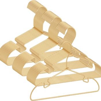 30 Pack Baby Hangers - 12.6 Inch Aluminum Non-Slip Kids Hangers for Nursery Child Clothing, Small Children, for Pants Coats Skirts (Gold)