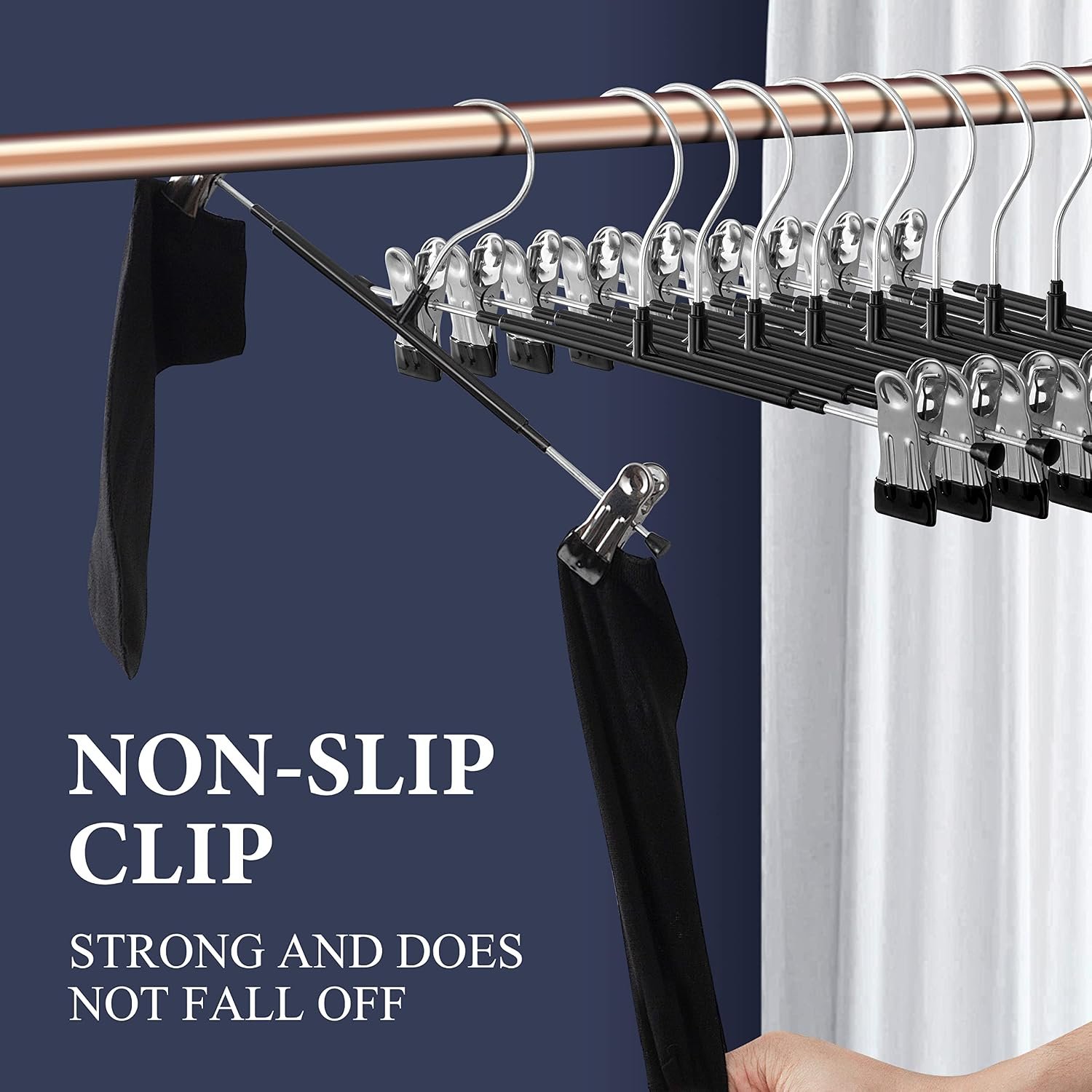 Women's trouser hanger with clips