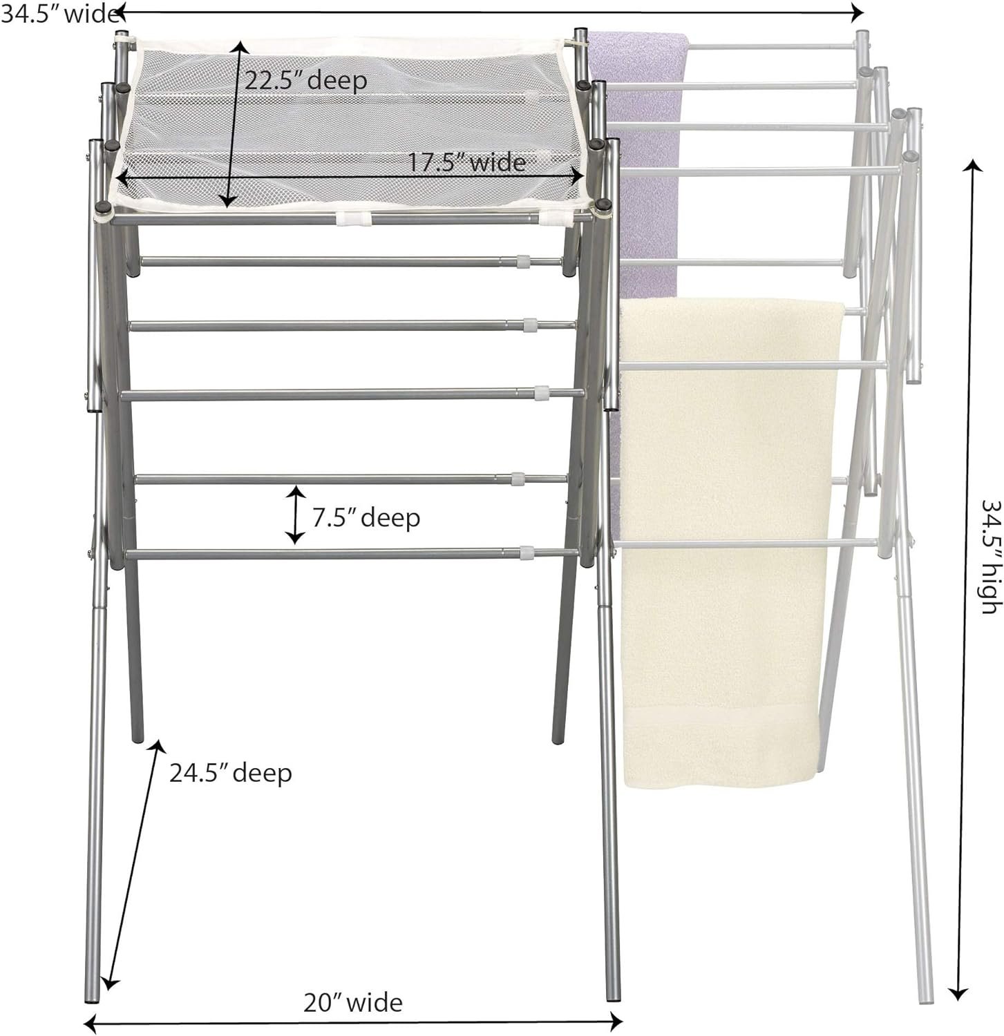 Tripod Floor Standing Clothes Drying Rack with Multiple Poles