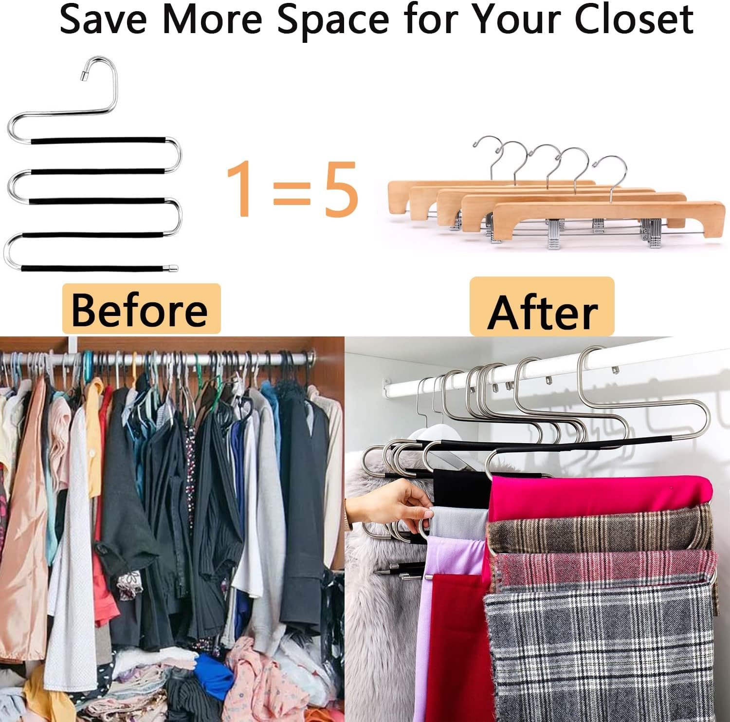Space-saving trouser hanger