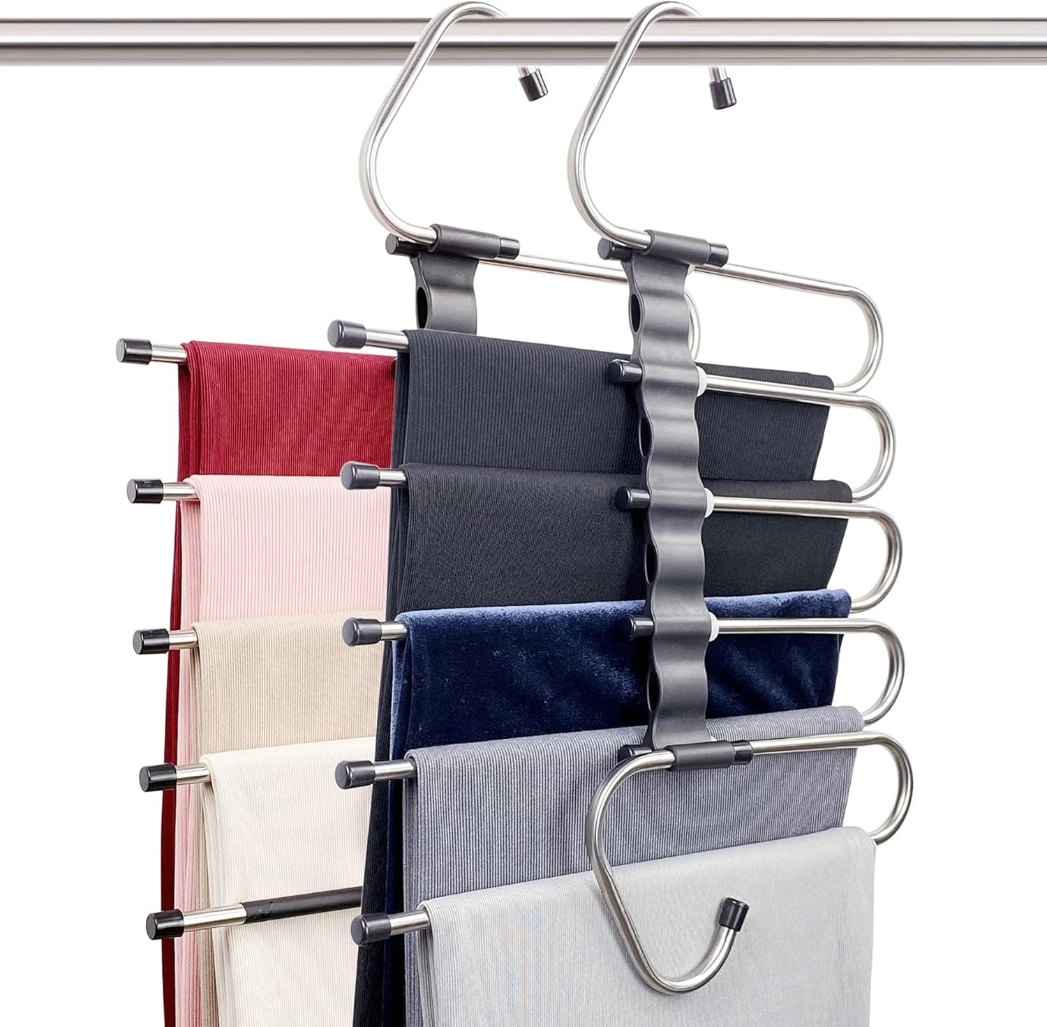 Space-saving magic trouser hanger