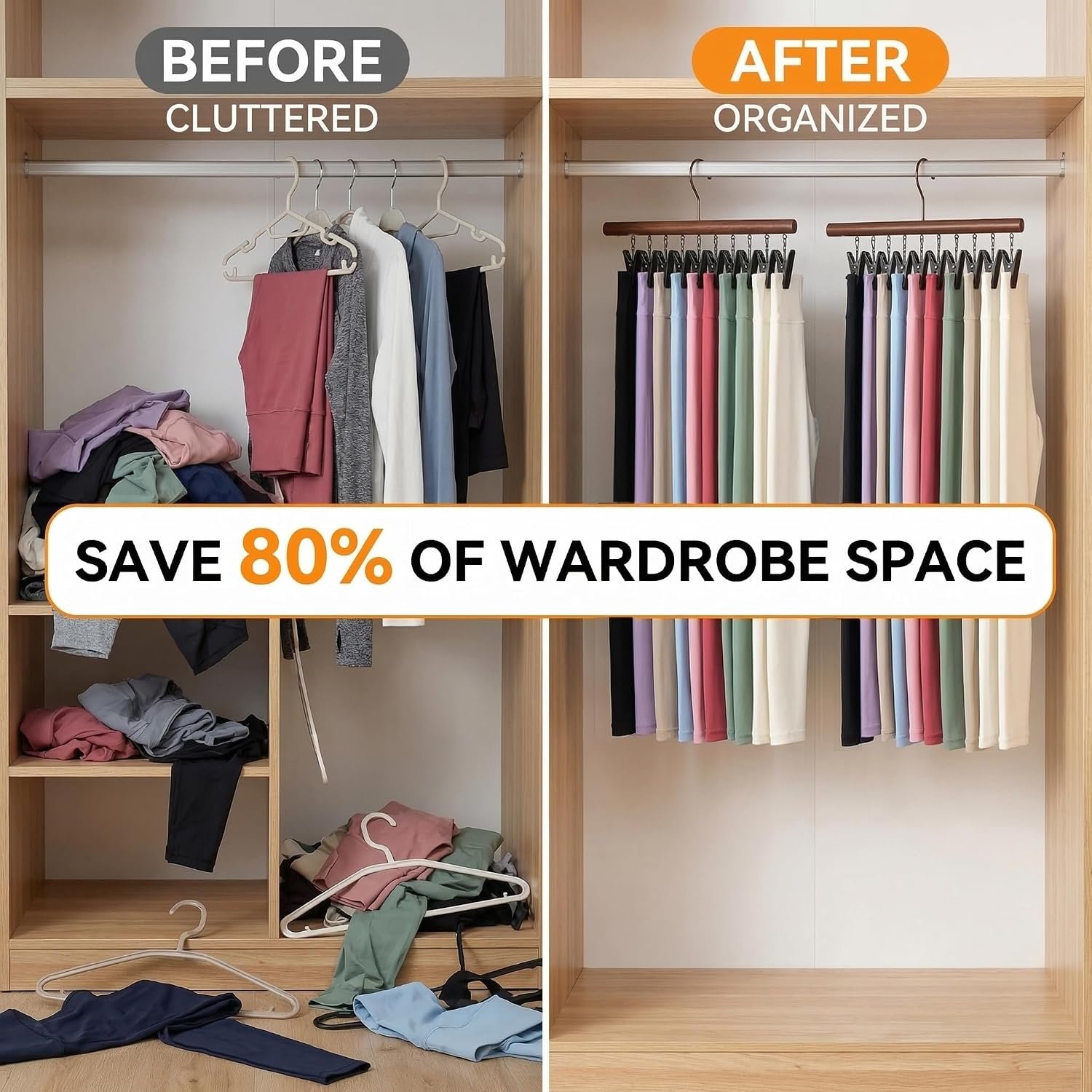 Closet storage rack for leggings