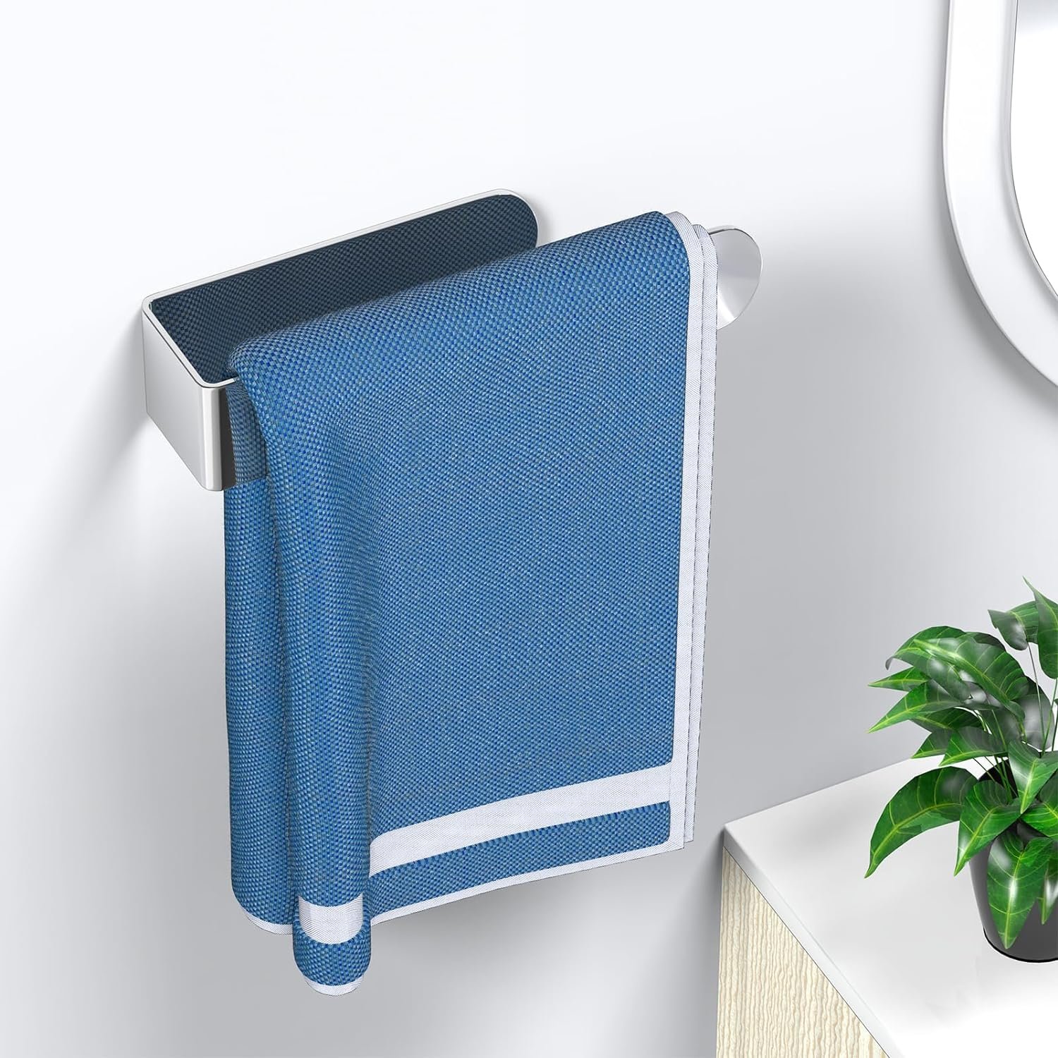 Self-adhesive hand towel rack