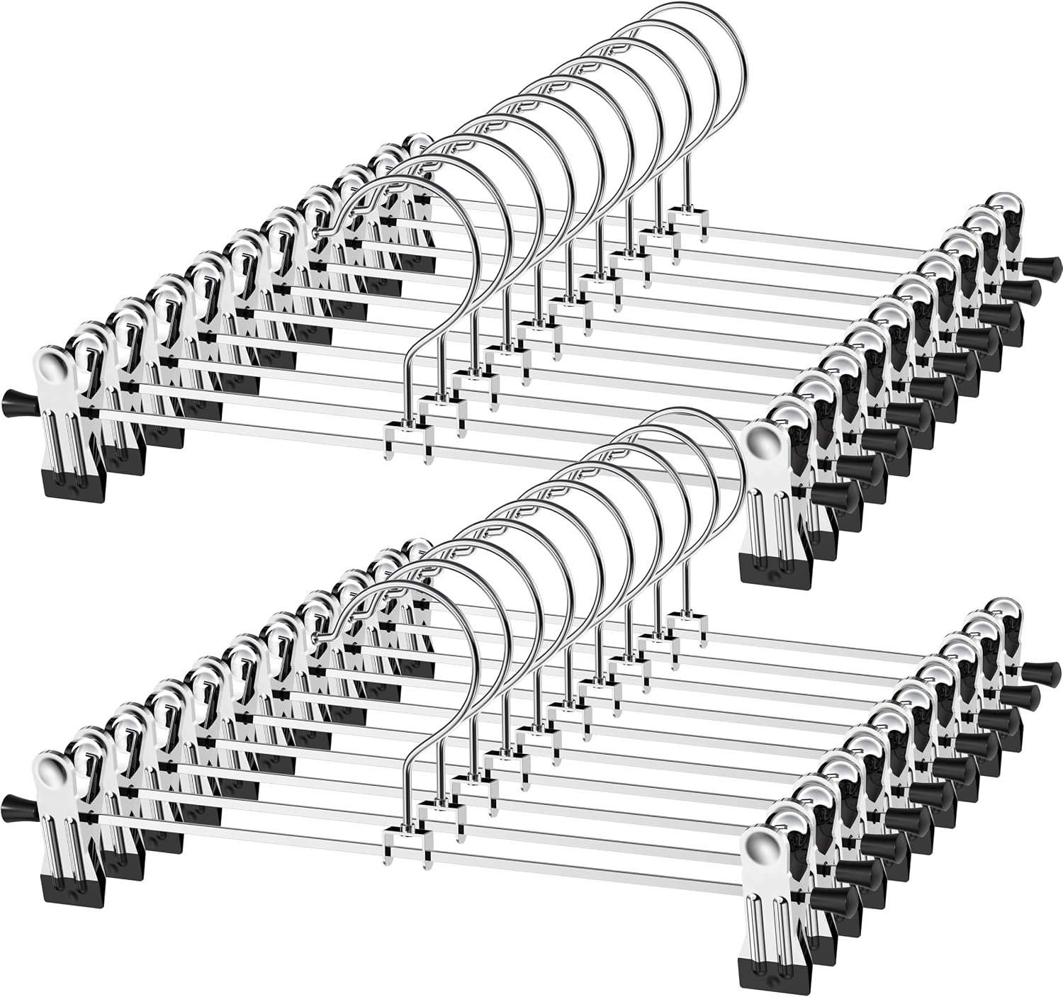 Trouser hanger with clips