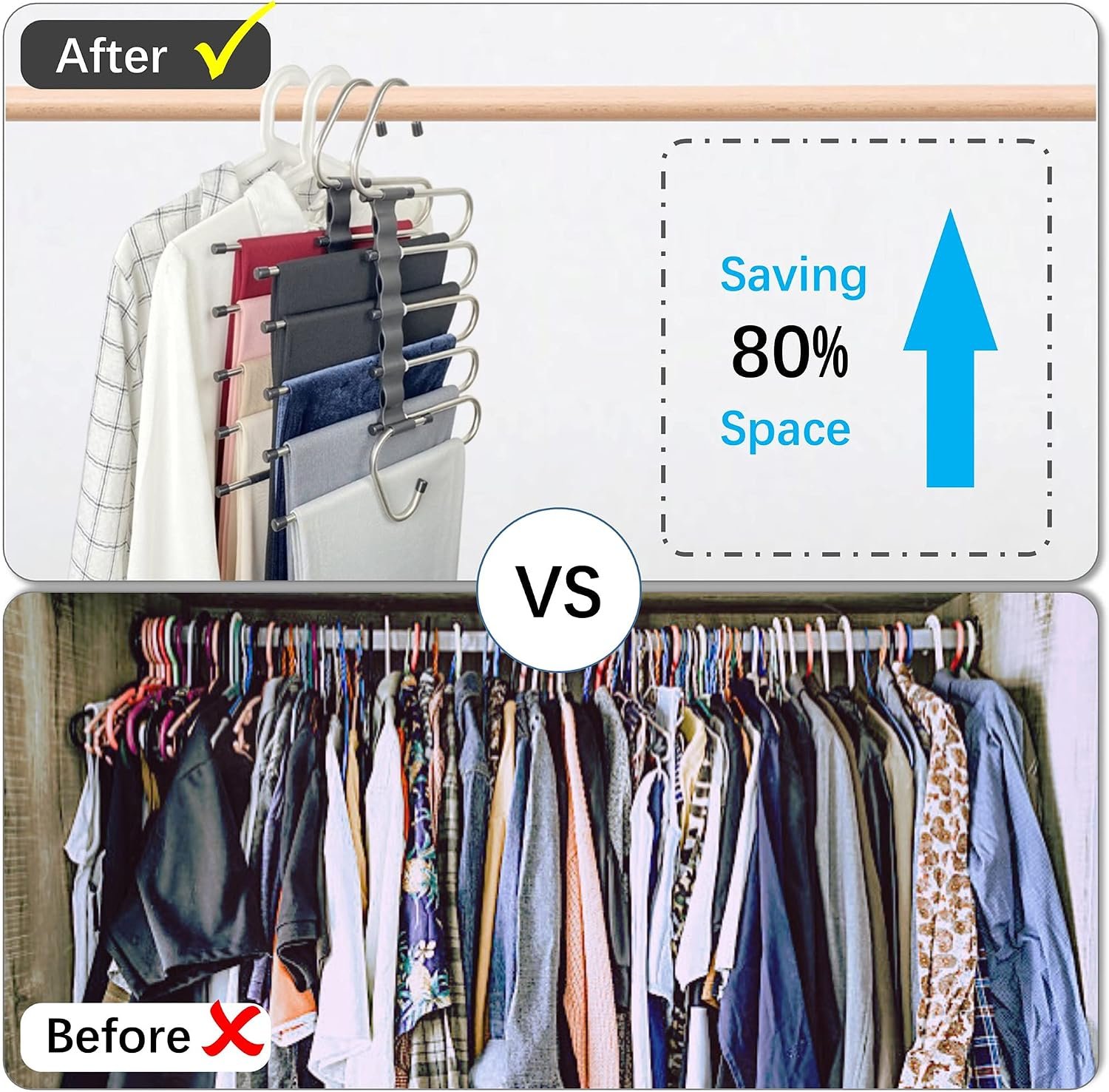 Space-saving magic trouser hanger