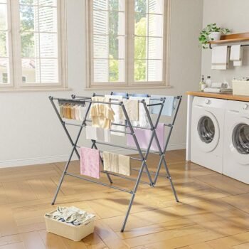 Rotatable Free Standing Foldable Clothes Drying Rack